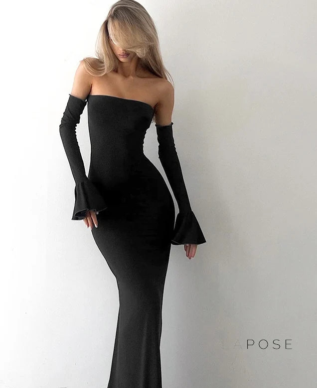 Haydee Off Shoulder Fishtail Dress