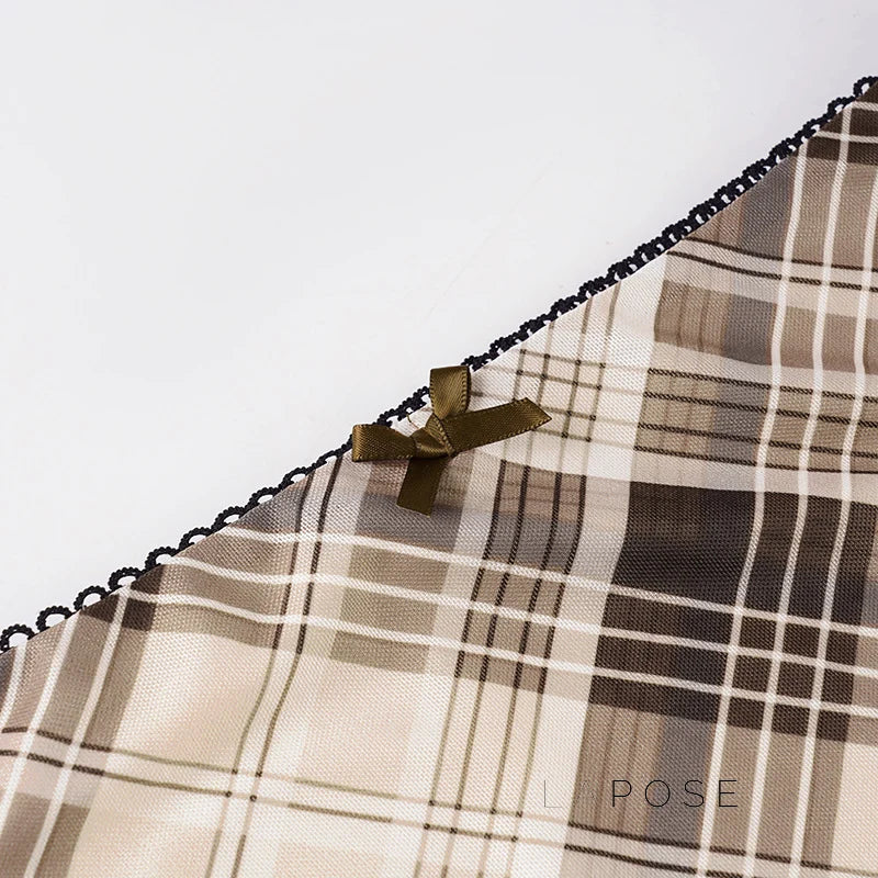Hayzlee Plaid Bow Midi Skirt