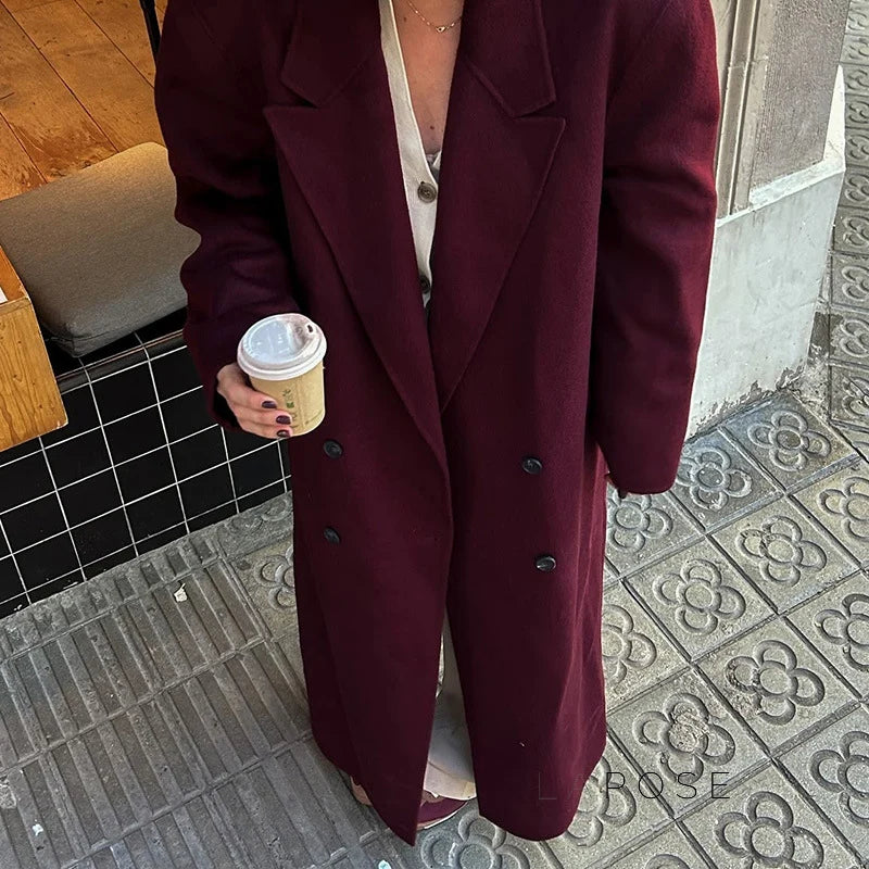 Heavenleigh Wine Red Long Coat