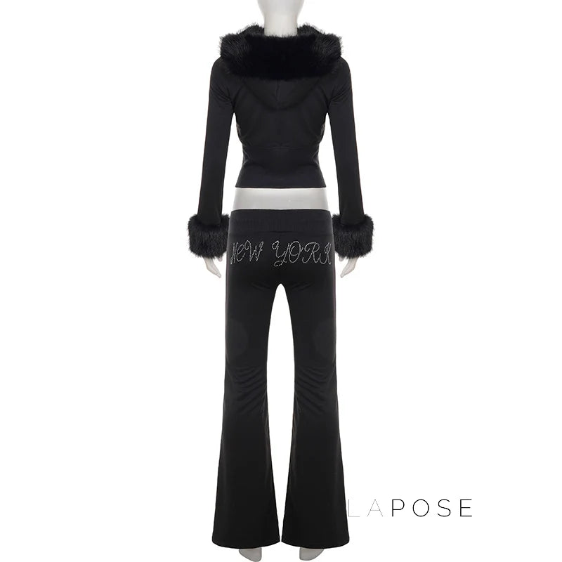 Hendrix Fluffy Rhinestone Lounge Set