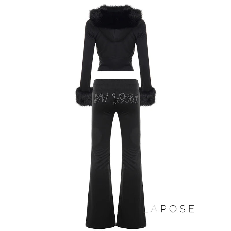 Hendrix Fluffy Rhinestone Lounge Set