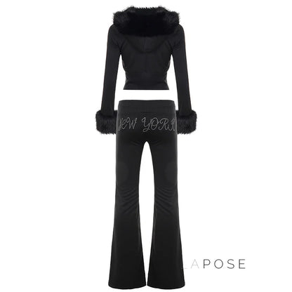 Hendrix Fluffy Rhinestone Lounge Set