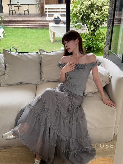 Inaaya Ruffle Maxi Skirt