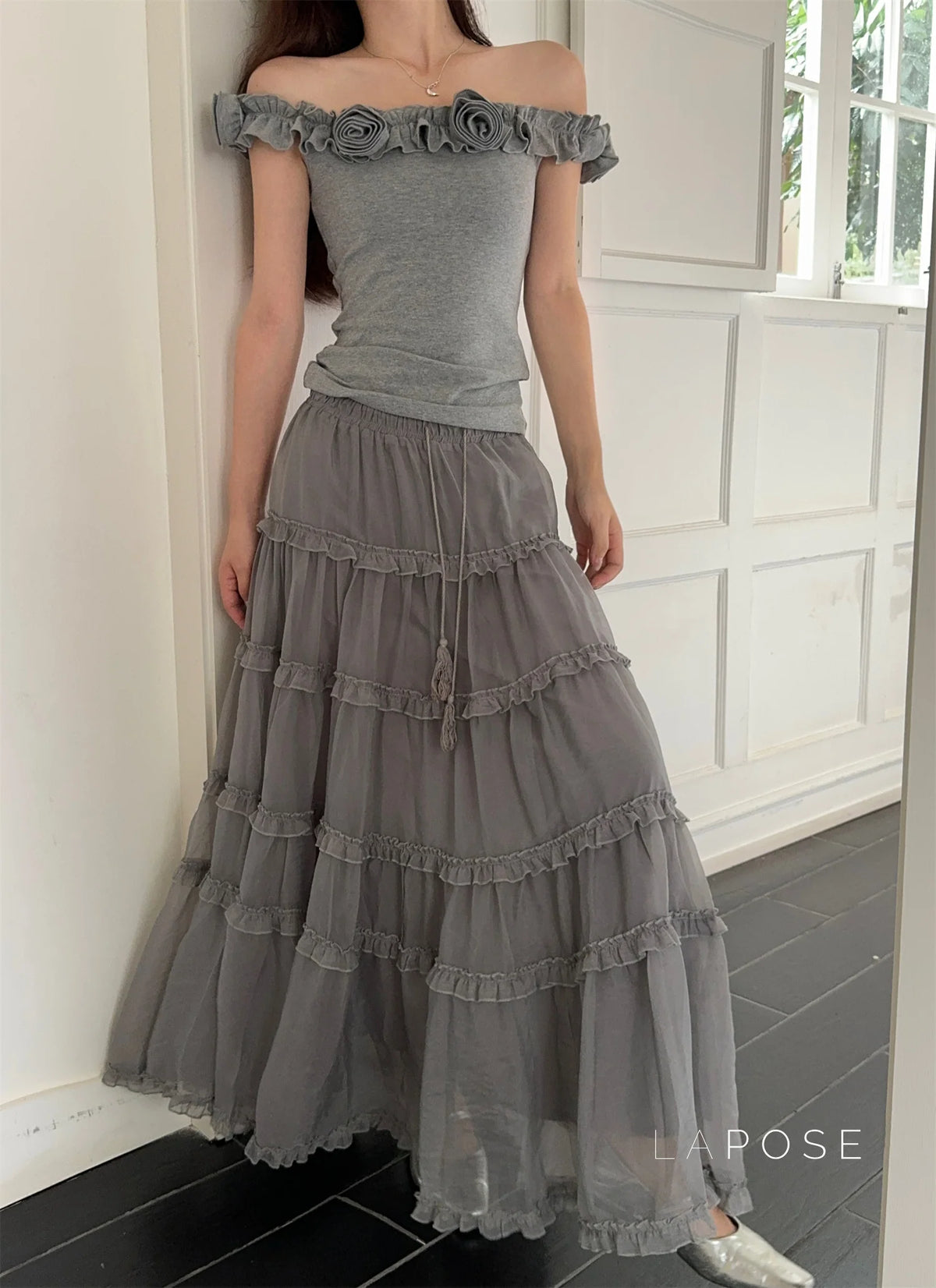 Inaaya Ruffle Maxi Skirt