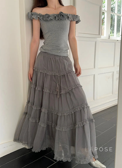 Inaaya Ruffle Maxi Skirt