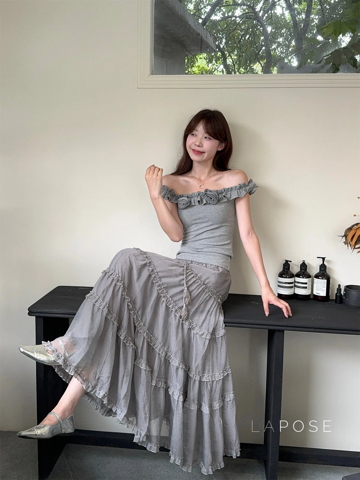 Inaaya Ruffle Maxi Skirt