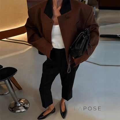 Isela Padded Shoulder Cropped Jacket