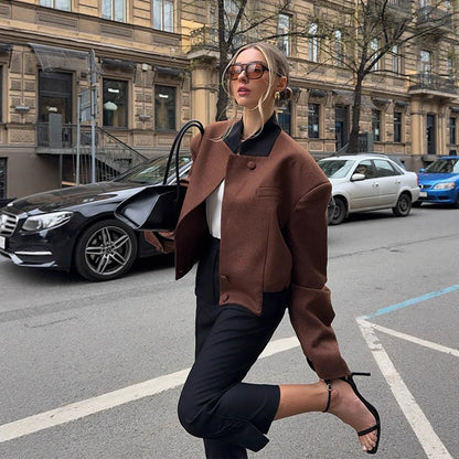 Isela Padded Shoulder Cropped Jacket