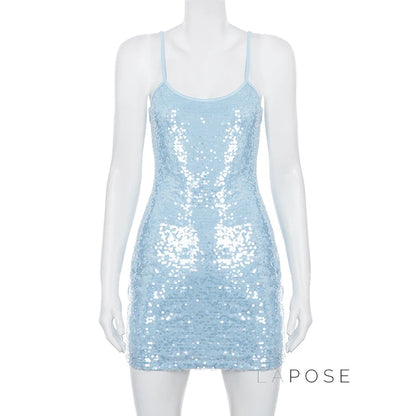 Issabella Blue Sequin Mini Dress