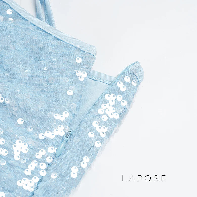 Issabella Blue Sequin Mini Dress