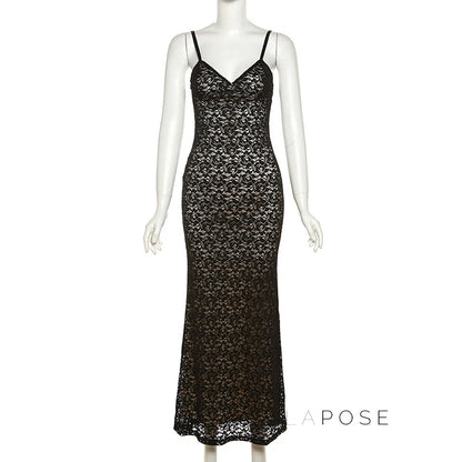 Iyonna Lace Trim Maxi Dress