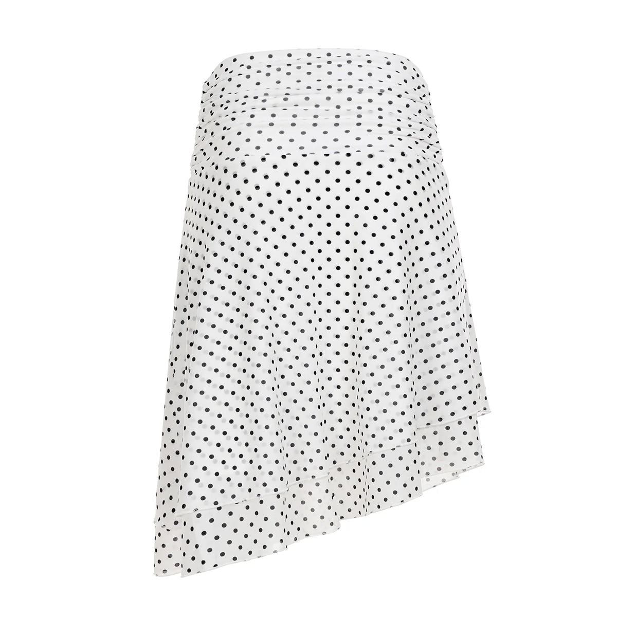 Izel Polka Dot Mesh Midi Skirt