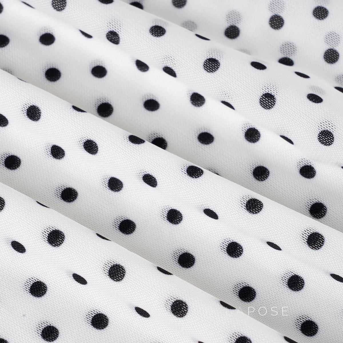 Izel Polka Dot Mesh Midi Skirt