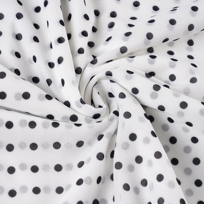 Izel Polka Dot Mesh Midi Skirt