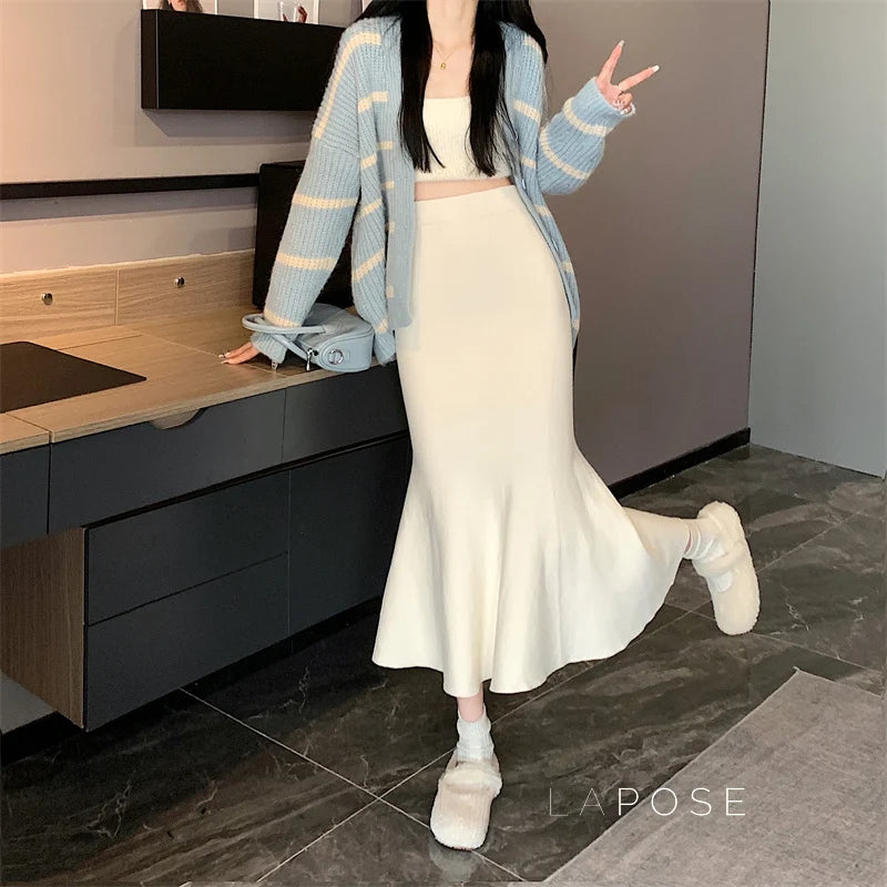 Janyla Knit Fishtail Skirt