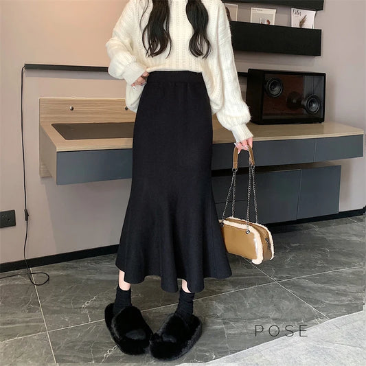 Janyla Knit Fishtail Skirt