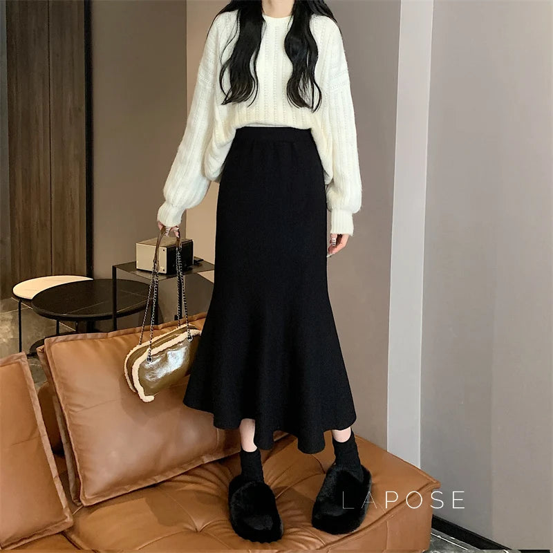 Janyla Knit Fishtail Skirt