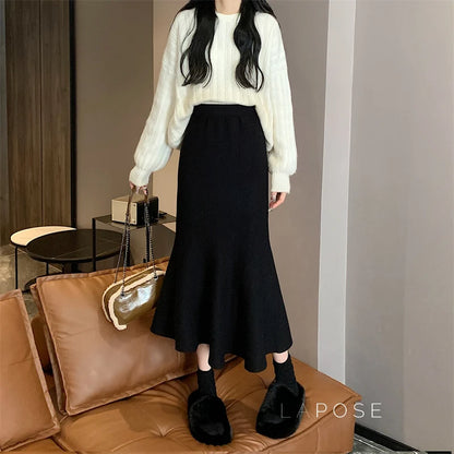 Janyla Knit Fishtail Skirt