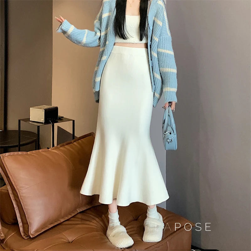 Janyla Knit Fishtail Skirt