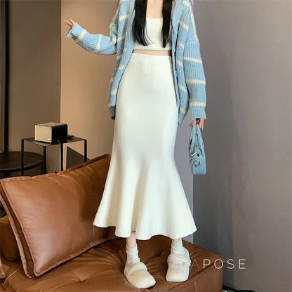 Janyla Knit Fishtail Skirt