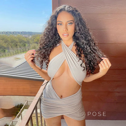 Jayani Halter Cut-Out Mini Dress