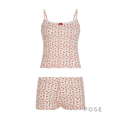 Jaycie Cherry Print Lounge Set