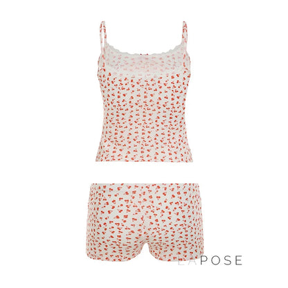 Jaycie Cherry Print Lounge Set