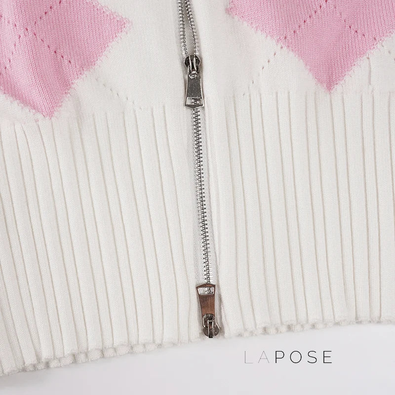 Jenesis Plaid Knit Cardigan