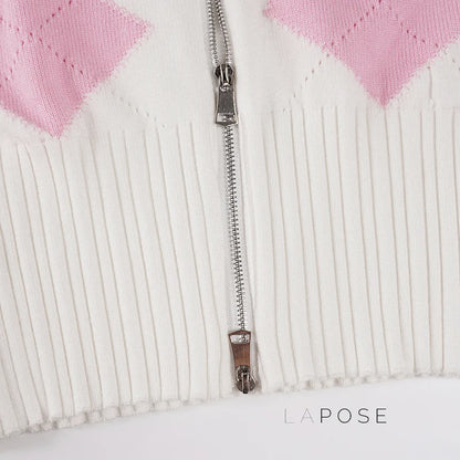 Jenesis Plaid Knit Cardigan