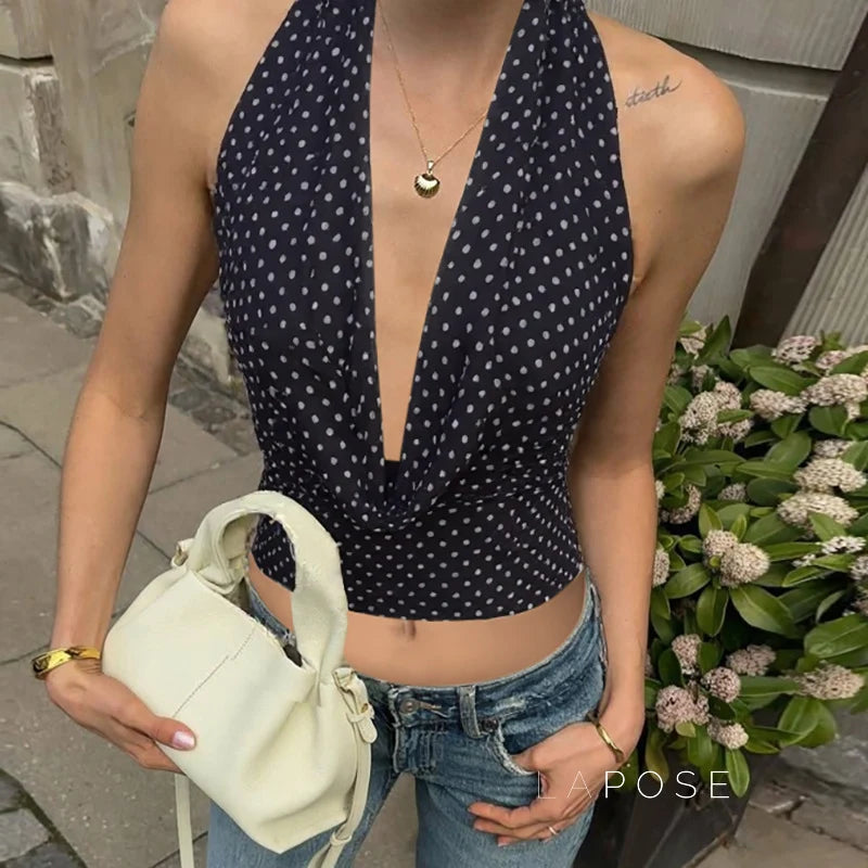 Joan Polka Dot Halter Top