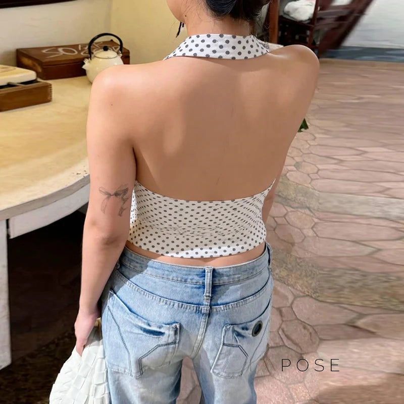 Joan Polka Dot Halter Top