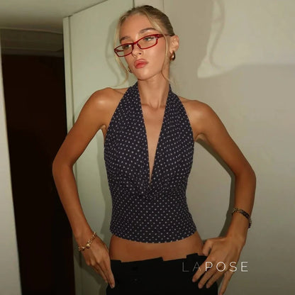 Joan Polka Dot Halter Top