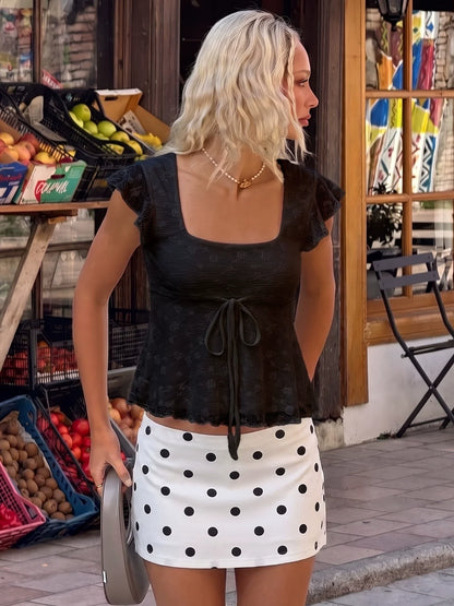 Jonah Lace Flutter Sleeve Top