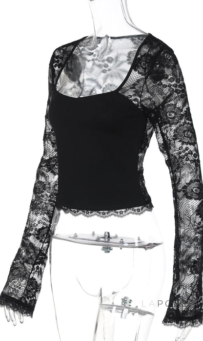 Joselynn Lace Long Sleeve Top