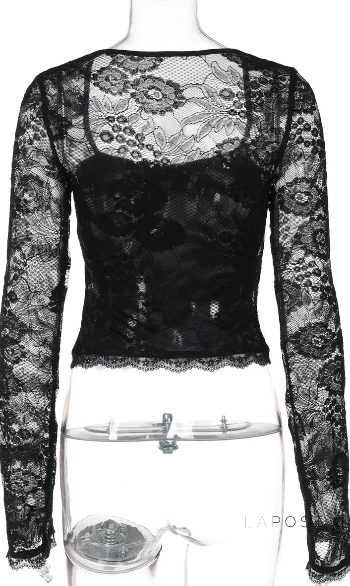 Joselynn Lace Long Sleeve Top