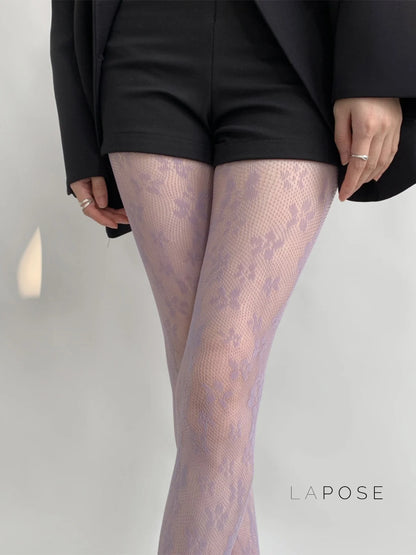 Kaleyah Sheer Lace Print Tights