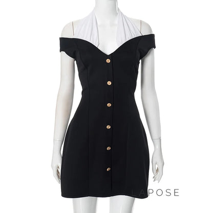 Kalilah Halter Contrast Mini Dress