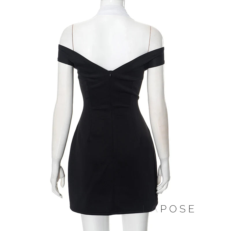 Kalilah Halter Contrast Mini Dress