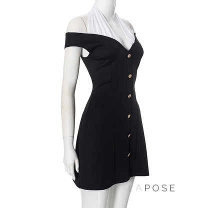Kalilah Halter Contrast Mini Dress