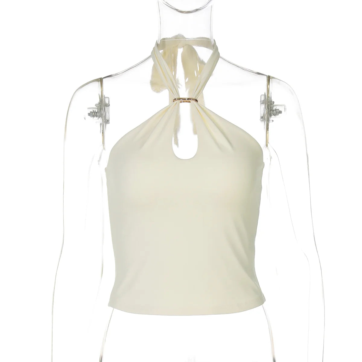 Kalynn Halter Buckle Crop Top