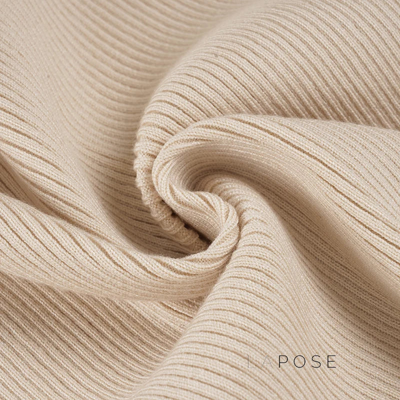 Karaline Ribbed Knit V-Neck Top