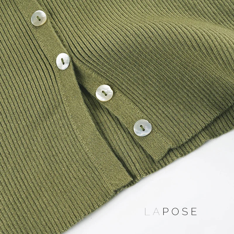 Karaline Ribbed Knit V-Neck Top