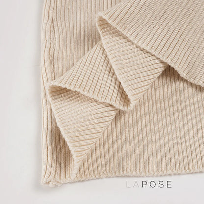 Karaline Ribbed Knit V-Neck Top