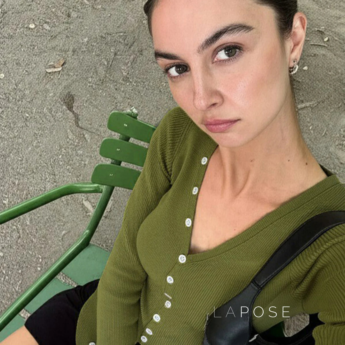 Karaline Ribbed Knit V-Neck Top