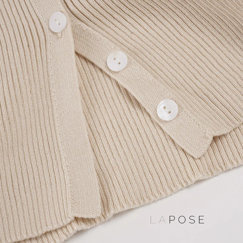 Karaline Ribbed Knit V-Neck Top