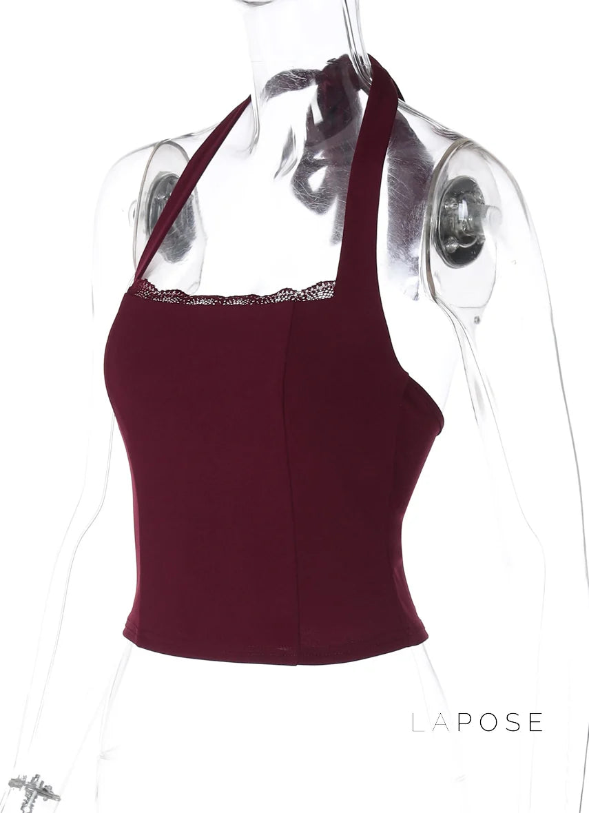 Karolina Lace-Up Halter Top