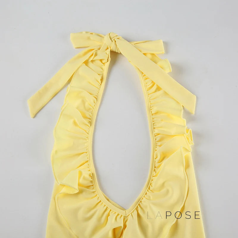 Katlyn Ruffled Halter Skirt Set