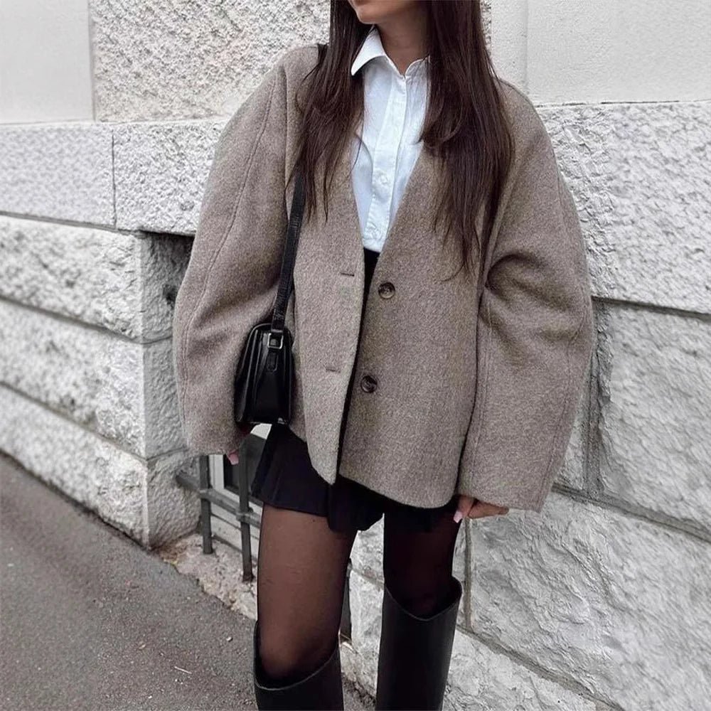 Katy Brushed Double-Breasted Coat