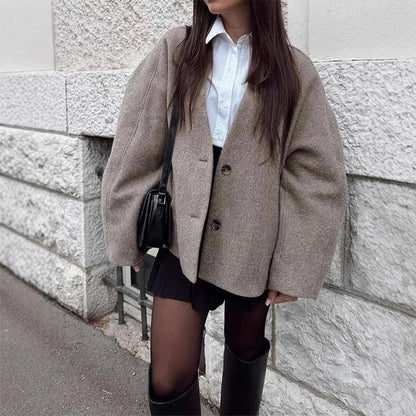 Katy Brushed Double-Breasted Coat