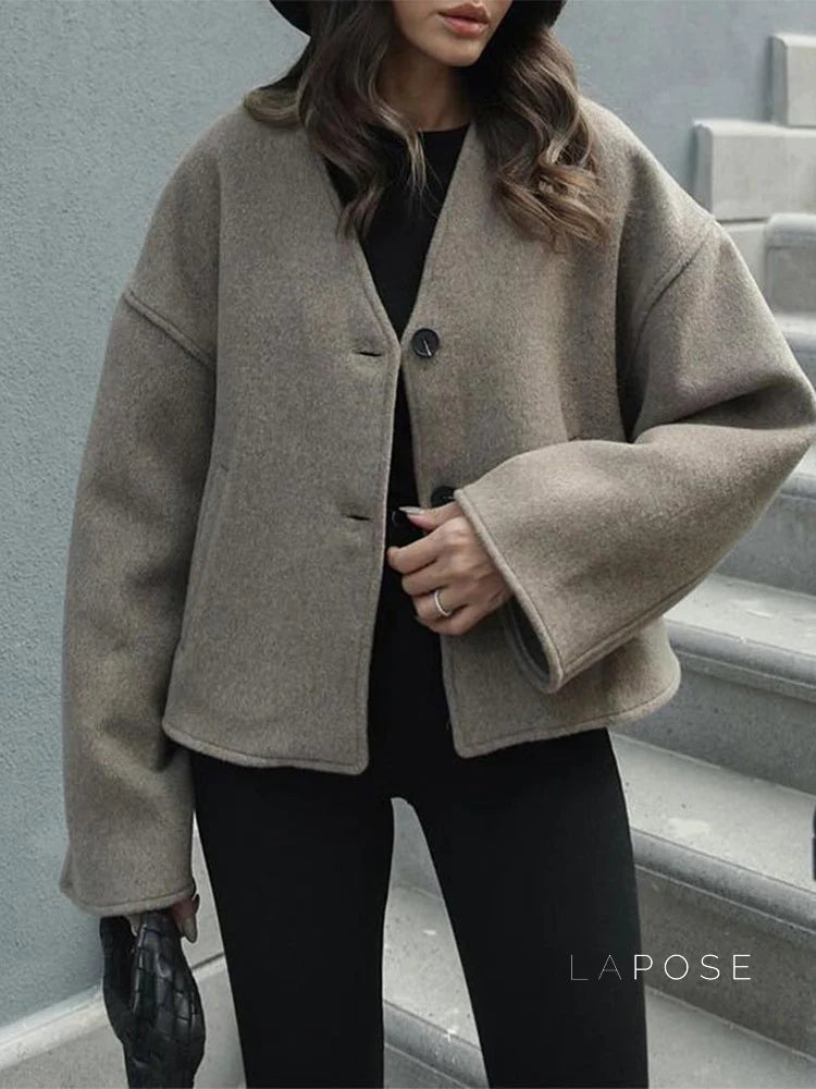 Katy Brushed Double-Breasted Coat